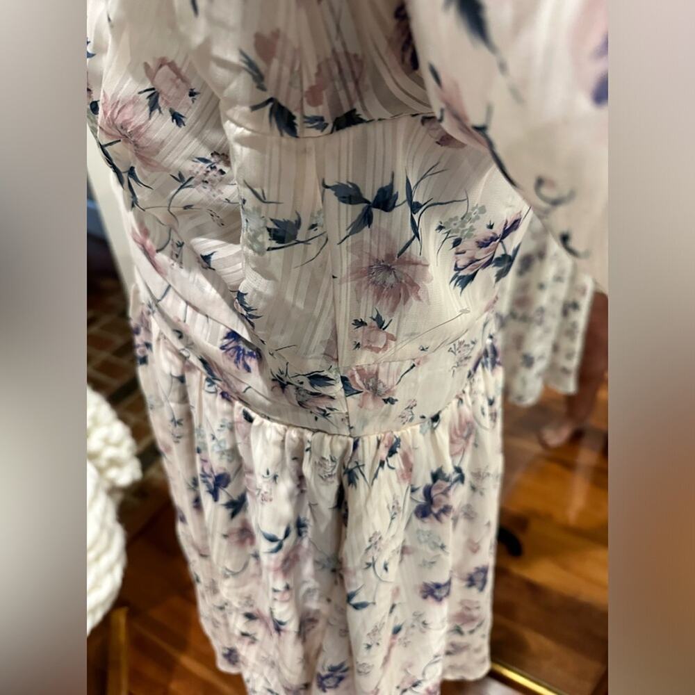 MAISIE Women's Button Front Printed Long Sleeve Mini Dress - Picture 7 of 14